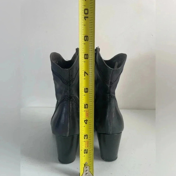 Sesto Meucci Sleek Western Zip Style Charcoal Weave Granny Ankle boots Booties 6 - Picture 5 of 12